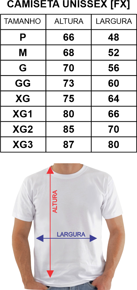 Medida de camisetas de algodão
